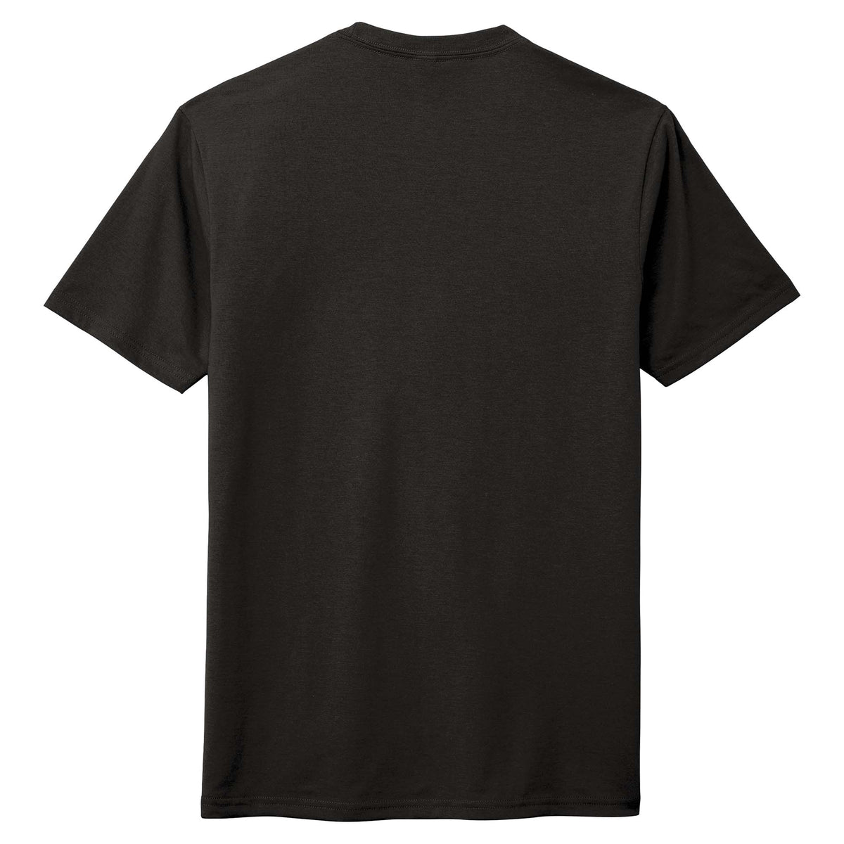 Blank black District DM130 Perfect Tri Tee shown flat from the back