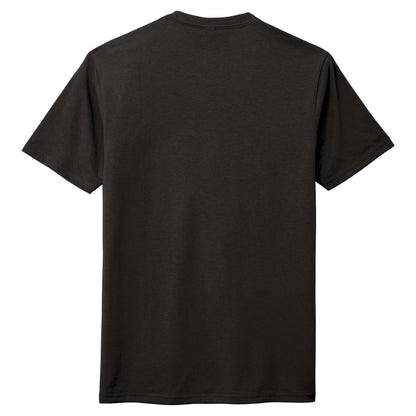 Blank black District DM130 Perfect Tri Tee shown flat from the back